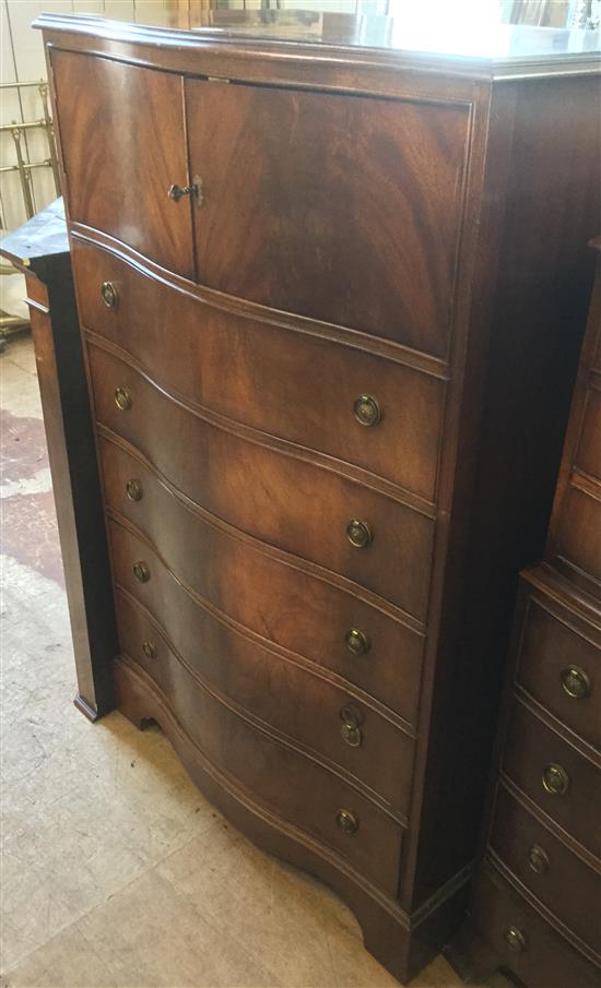 5 drawer chest with cabinet over